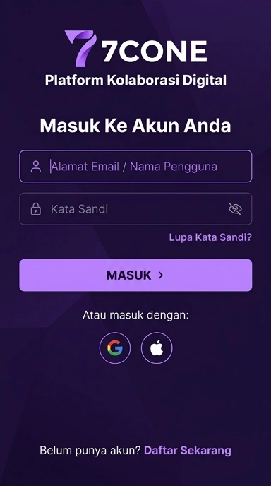 Tampilan halaman login 7cone
