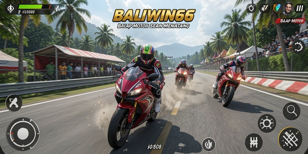 Antarmuka menawan BALIWIN66 saat balapan motor.