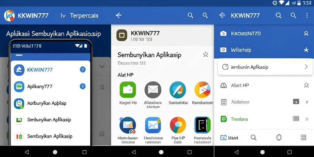 Tampilan antarmuka KKWIN777 untuk menyembunyikan aplikasi dengan mudah.
