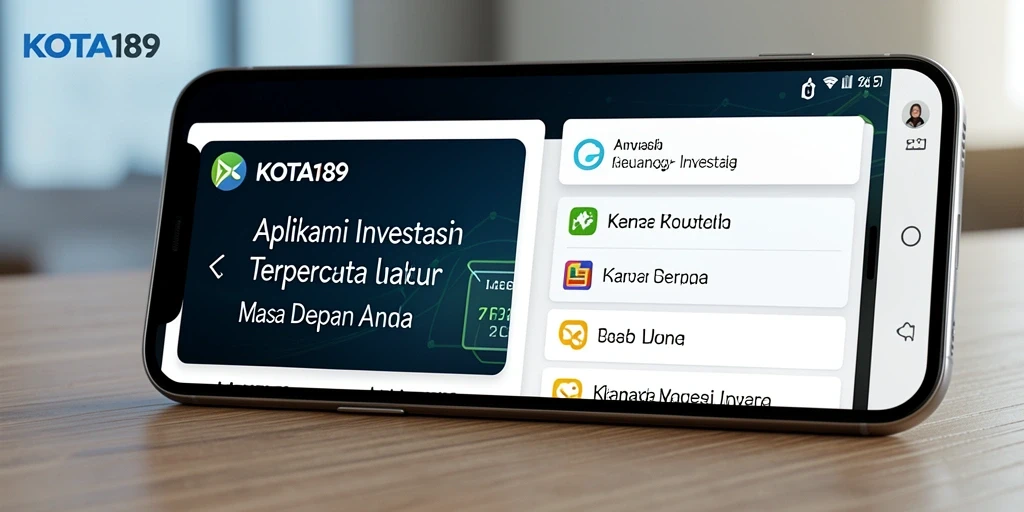 Antarmuka aplikasi KOTA189 yang modern dan fungsional untuk investasi.